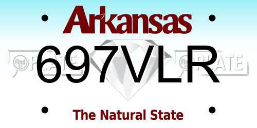 697VLR Arkansas License Plate