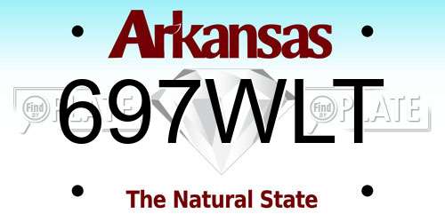 697WLT Arkansas License Plate