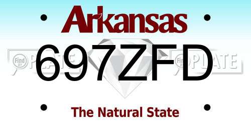 697ZFD Arkansas License Plate