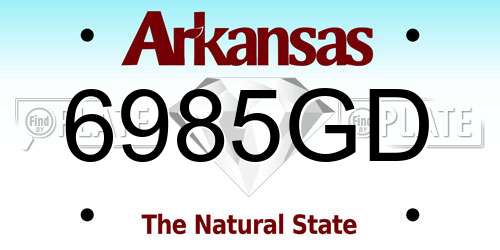 6985GD Arkansas License Plate