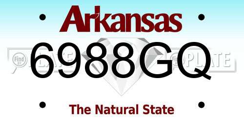 6988GQ Arkansas License Plate