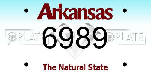 6989 Arkansas License Plate