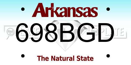 698BGD Arkansas License Plate