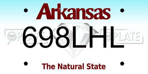 698LHL Arkansas License Plate