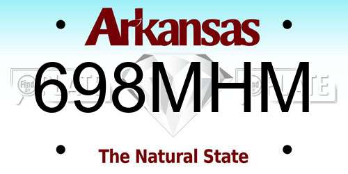 698MHM Arkansas License Plate