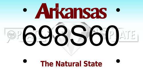698S60 Arkansas License Plate