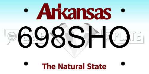 698SHO Arkansas License Plate