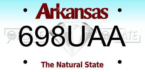 698UAA Arkansas License Plate