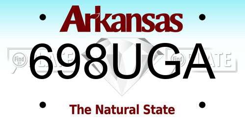 698UGA Arkansas License Plate
