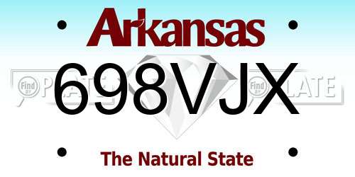 698VJX Arkansas License Plate