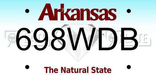 698WDB Arkansas License Plate