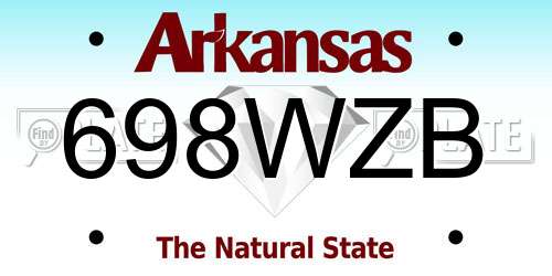 698WZB Arkansas License Plate