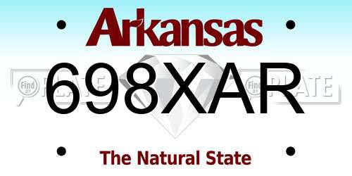 698XAR Arkansas License Plate