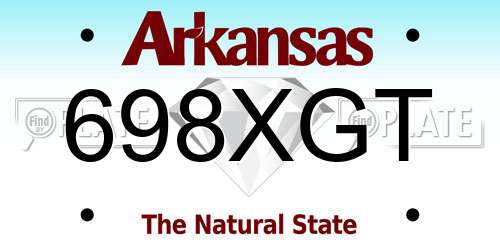 698XGT Arkansas License Plate