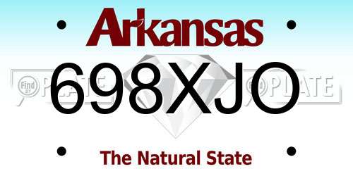 698XJO Arkansas License Plate
