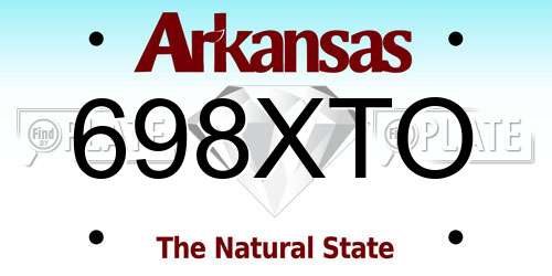 698XTO Arkansas License Plate