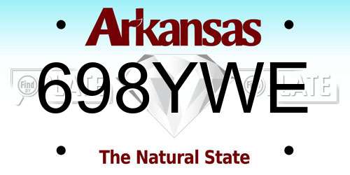 698YWE Arkansas License Plate