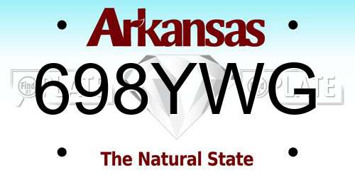 698YWG Arkansas License Plate