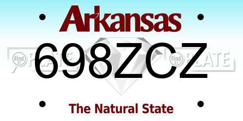 698ZCZ Arkansas License Plate