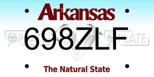 698ZLF Arkansas License Plate