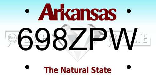 698ZPW Arkansas License Plate