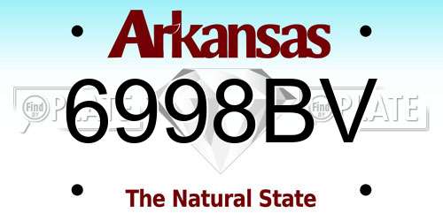 6998BV Arkansas License Plate
