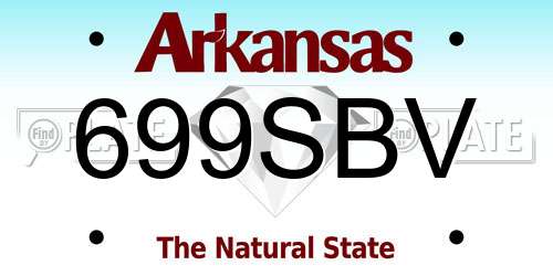 699SBV Arkansas License Plate