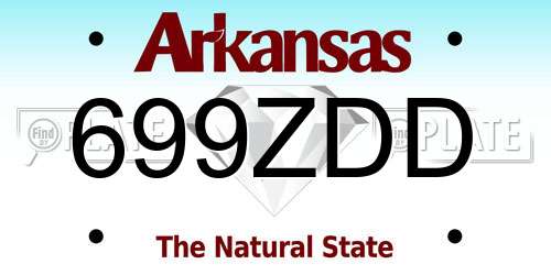 699ZDD Arkansas License Plate