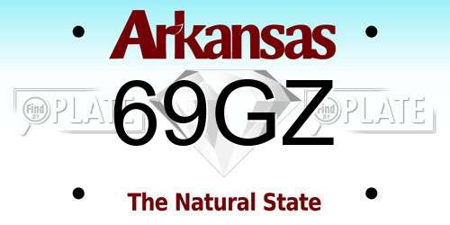 69GZ Arkansas License Plate
