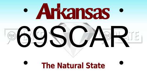 69SCAR Arkansas License Plate