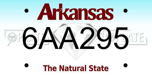 6AA295 Arkansas License Plate