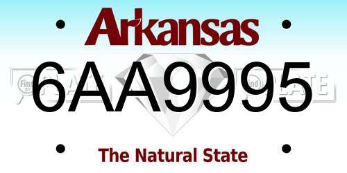 6AA9995 Arkansas License Plate