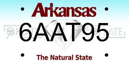 6AAT95 Arkansas License Plate