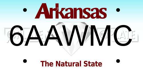 6AAWMC Arkansas License Plate