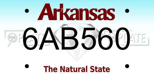 6AB560 Arkansas License Plate