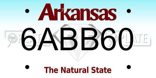 6ABB60 Arkansas License Plate