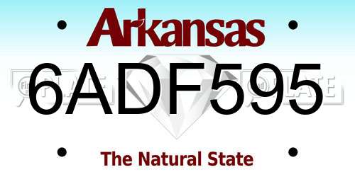 6ADF595 Arkansas License Plate