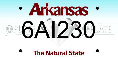 6AI230 Arkansas License Plate