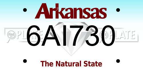 6AI730 Arkansas License Plate