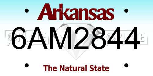 6AM2844 Arkansas License Plate