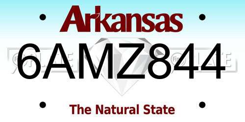 6AMZ844 Arkansas License Plate
