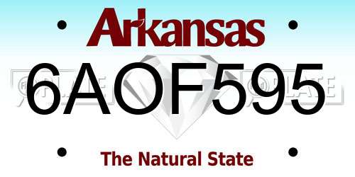6AOF595 Arkansas License Plate
