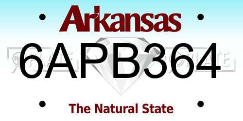 6APB364 Arkansas License Plate