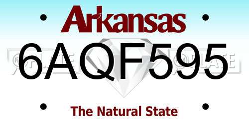 6AQF595 Arkansas License Plate