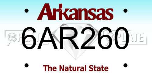 6AR260 Arkansas License Plate