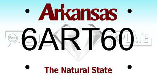 6ART60 Arkansas License Plate