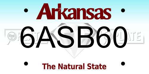 6ASB60 Arkansas License Plate