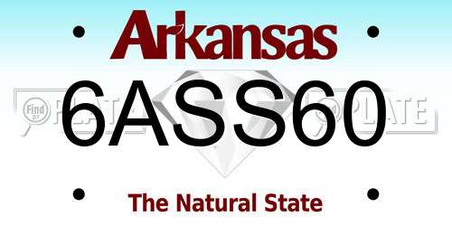 6ASS60 Arkansas License Plate