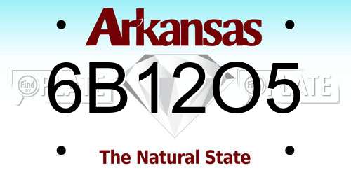 6B12O5 Arkansas License Plate