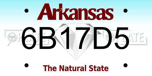 6B17D5 Arkansas License Plate